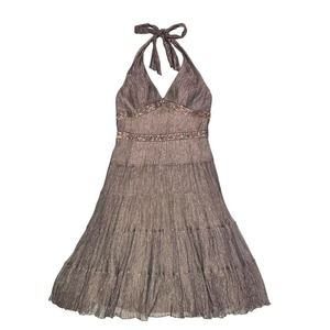 Cache taupe halter dress size 8